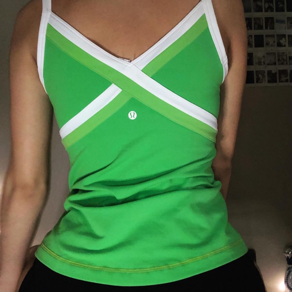 green Lululemon tank top size 10